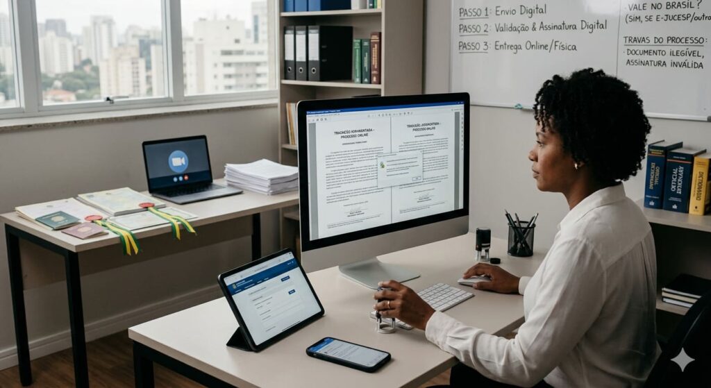 É possível fazer tradução juramentada online? Como funciona, quando é aceita e o que pode travar o processo 1 tradução juramentada online